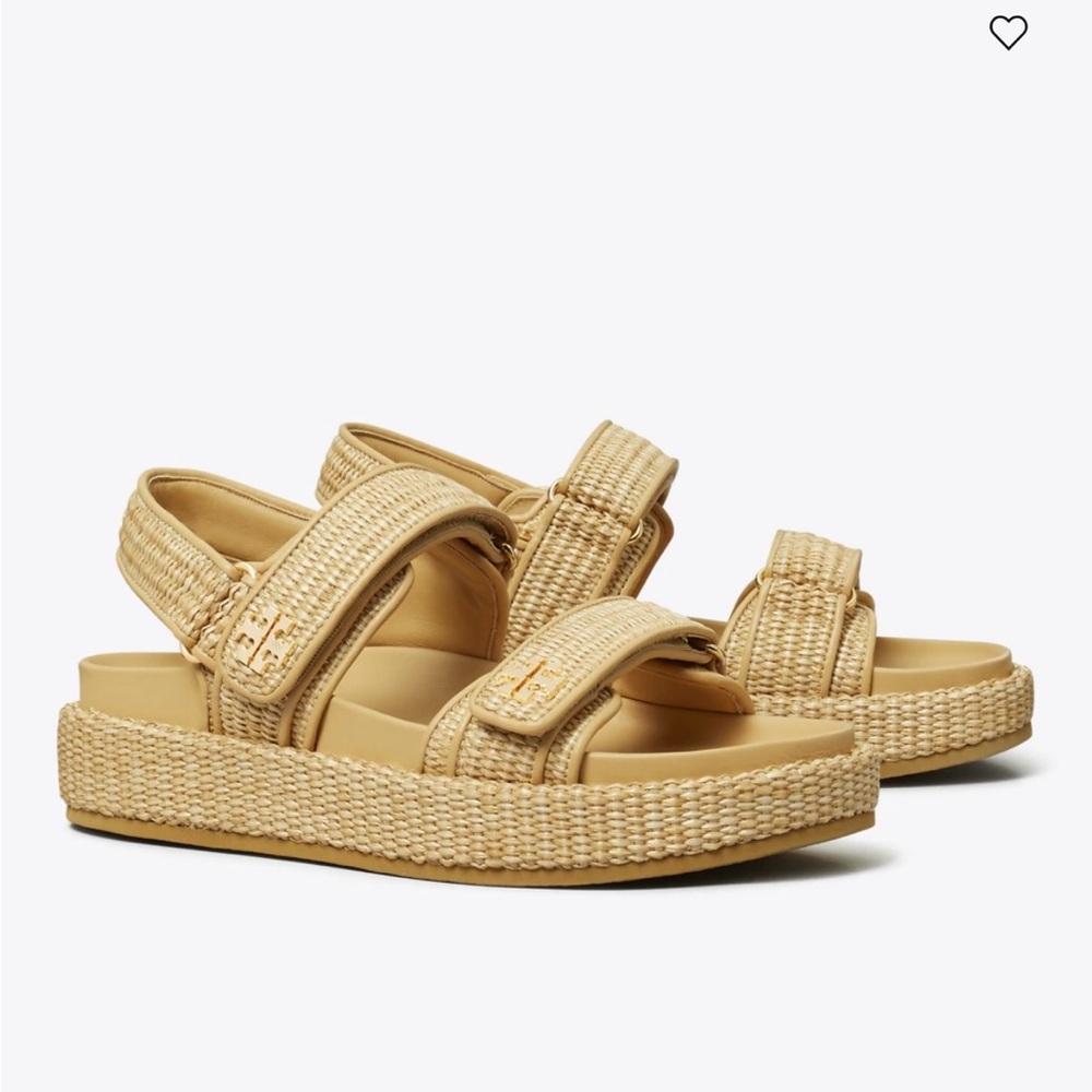 NWT Tory Burch - Kira Sport Sandal, in natural raffia, size 6.5